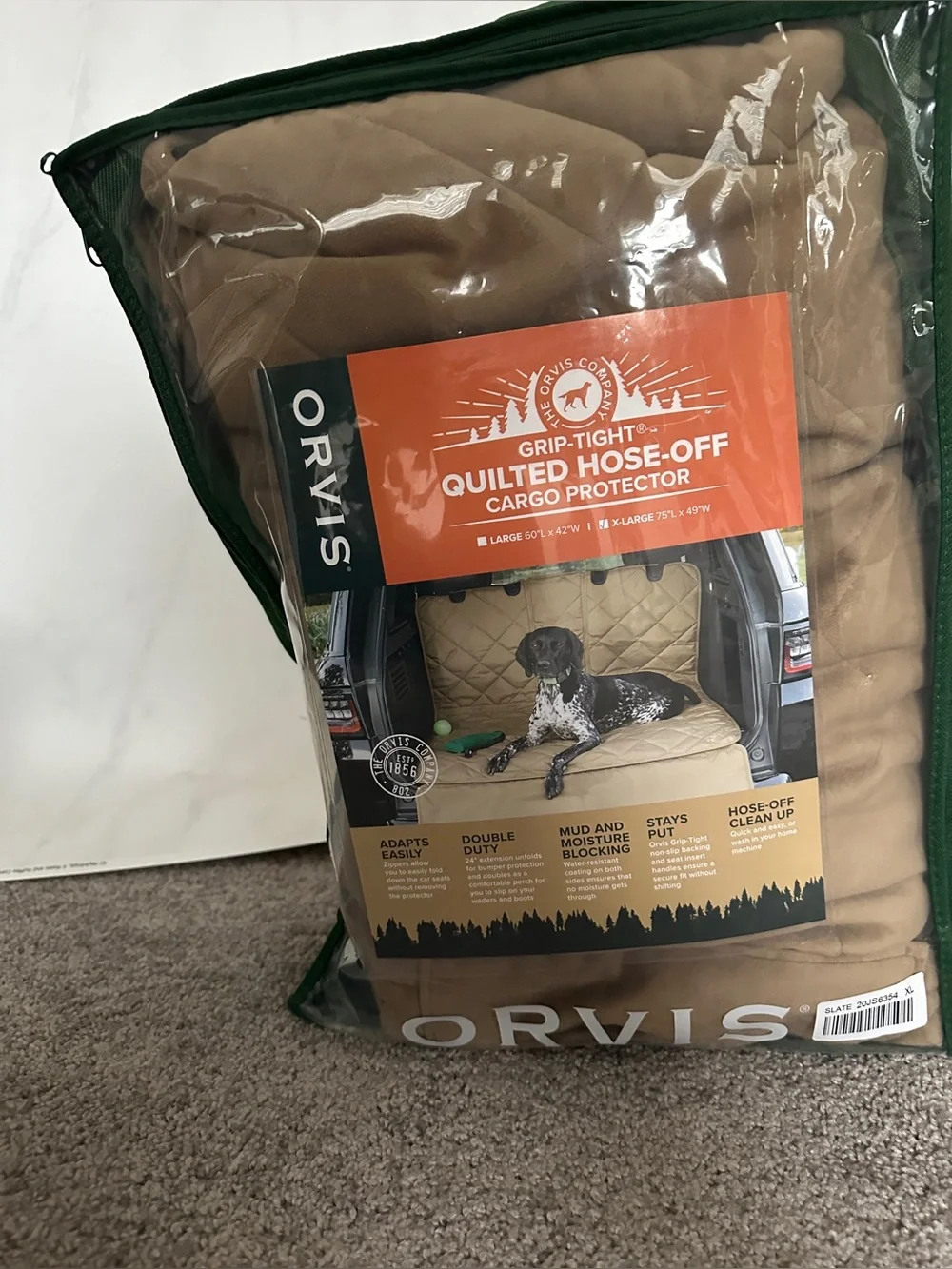 ORVIS Grip tight quilted hose- off cargo protector XL